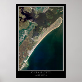 Ocean City New Jersey Satellite Poster Map