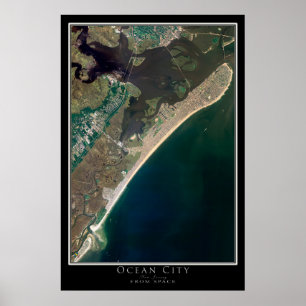 Ocean City New Jersey Satellite Poster Map