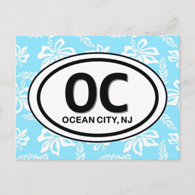 Ocean City NJ Blue Postcard Postkarte (Vorderseite)