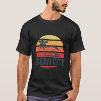 Ocean City Nj Md Strand Sonnen Distressed T-Shirt