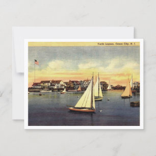 Ocean City NJ Yacht Lagoon 1950er Postkarte