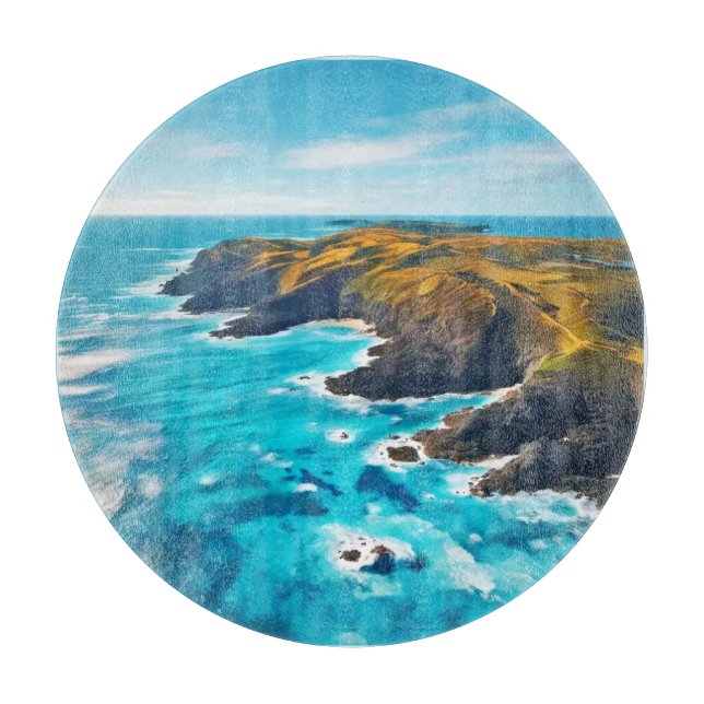 Ocean Cliffs: Wilde Küste Schneidebrett (Vorderseite)