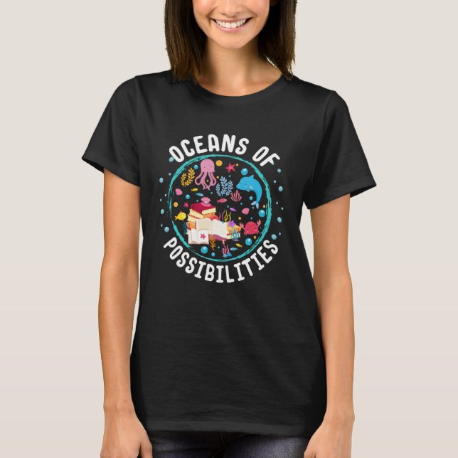 Ocean Creatures Summer Reading Possibilities Libra T-Shirt (Vorderseite)