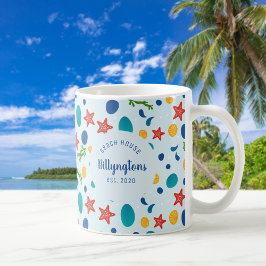 Ocean Custom Familienname Beach House Collage Kaffeetasse