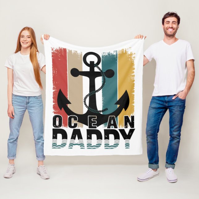 Ocean Daddy | Gemütliches, nautisch angesehenes Bl Fleecedecke (Beispiel)