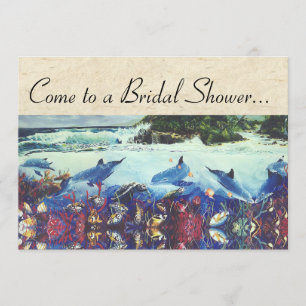 Ocean Dolphin Sea Turtle Fish Brautparty laden Einladung
