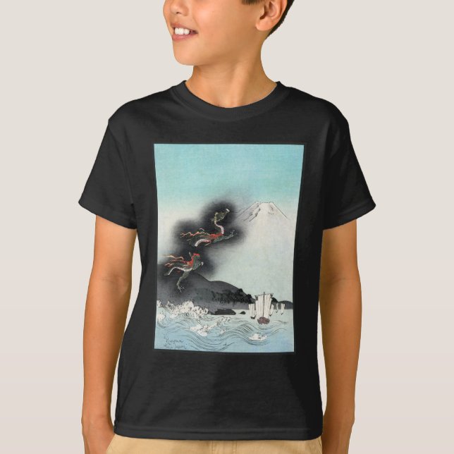 Ocean Dragon Rising to Mt. Fuji HOKUSAI Ukiyo-e T-Shirt (Vorderseite)