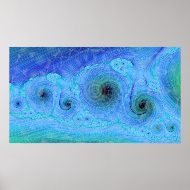 Ocean Dream Geo Fractal Poster (Vorne)