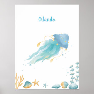 Ocean Dreams Discovery Jellyfish Anpassbar Poster