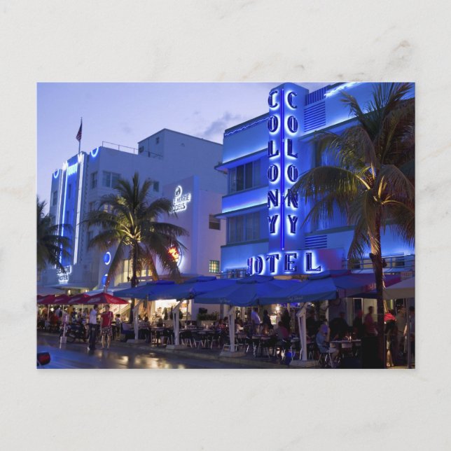 Ocean Drive, South Beach, Miami Beach, 2 Postkarte (Vorderseite)