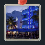Ocean Drive, South Beach, Miami Beach, 2 Silbernes Ornament<br><div class="desc">Ocean Drive,  South Beach,  Miami Beach,  Florida,  USA � Greg Johnston / DanitaDelimont.com</div>