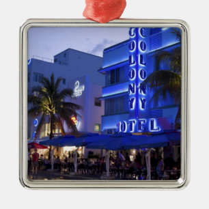 Ocean Drive, South Beach, Miami Beach, 2 Silbernes Ornament