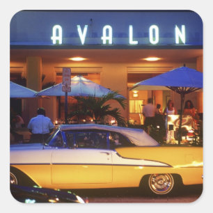 Ocean Drive, South Beach, Miami Beach, Quadratischer Aufkleber