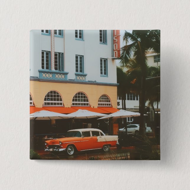 Ocean Drive, South Beach, Miami Button (Vorderseite)