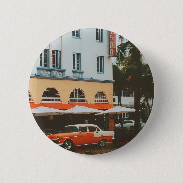 Ocean Drive, South Beach, Miami Button (Vorderseite)