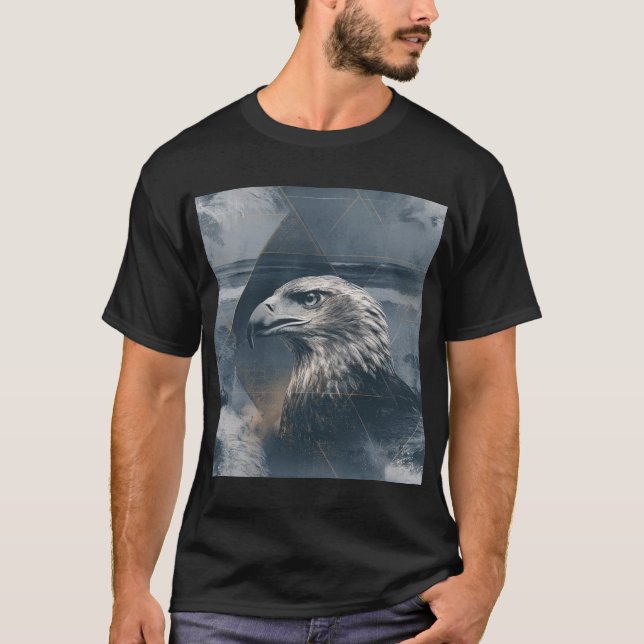 Ocean Eagle – Geometric Double Exposure T-Shirt (Vorderseite)