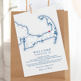 Ocean Edge Brewster MA Wedding Welcome Itinerary Dankeskarte