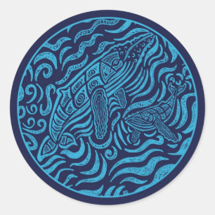 Ocean Family Humpback Whales Sticker