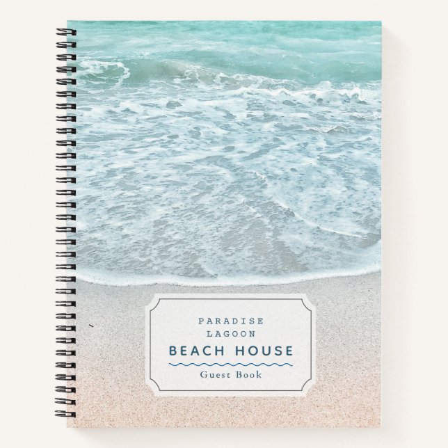 Ocean Foto Beach Vacation Rental Guest Book Notizbuch (Vorderseite)