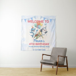 Ocean Friends Birthday Tapestry Wandteppich