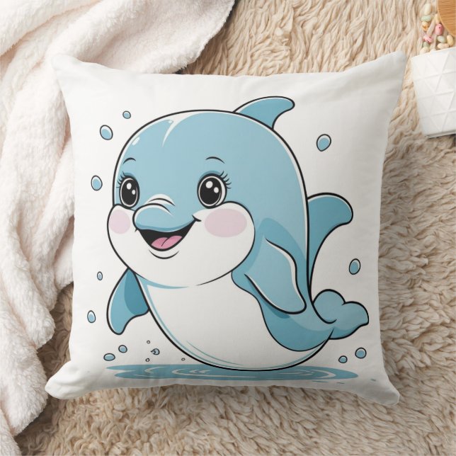 Ocean Friends Cute Sea Creatures Dolphin  Kissen (Decke)