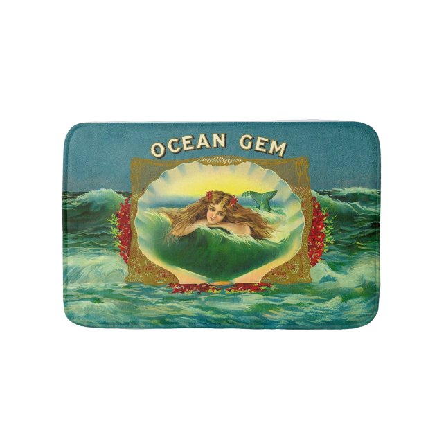 Ocean Gem mermaid Zigarrenlabel Badematte (Vorderseite)