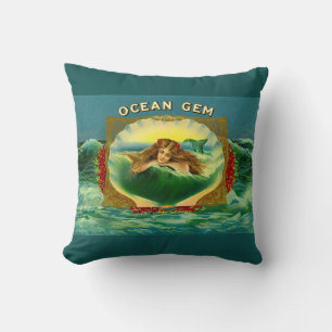 Ocean Gem mermaid Zigarrenlabel Kissen