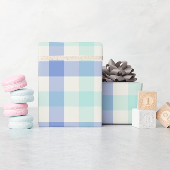Ocean Gingham - Wrapping Paper Geschenkpapier (Babyparty)