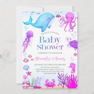 Ocean Girl Baby Shower Einladung