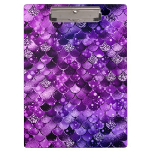 Ocean Glamour Farbenfrohe Fischskalen Muster Klemmbrett