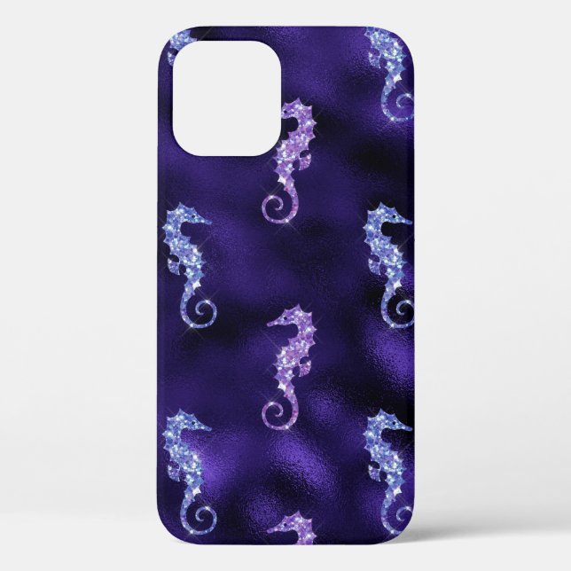 Ocean Glamour Farbenfrohe Seepferdmuster Case-Mate iPhone Hülle (Rückseite)