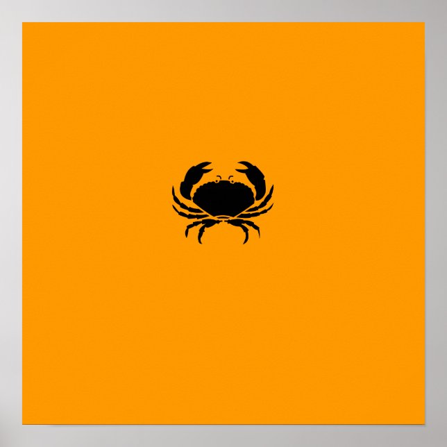 Ocean Glow_Black-on-Orange Crab Poster (Vorne)