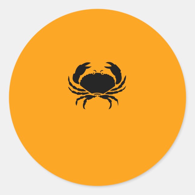 Ocean Glow_Black-on-Orange Crab Runder Aufkleber (Vorderseite)