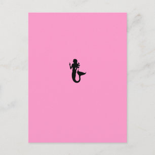 Ocean Glow_Black-on-Pink Meerjungfrau Postkarte