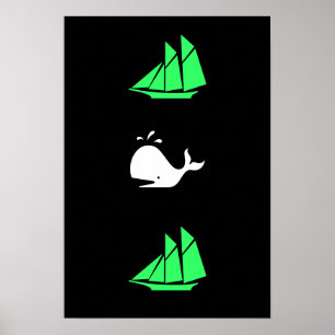 Ocean Glow_green clipper Weißwal Multi-Icon Poster