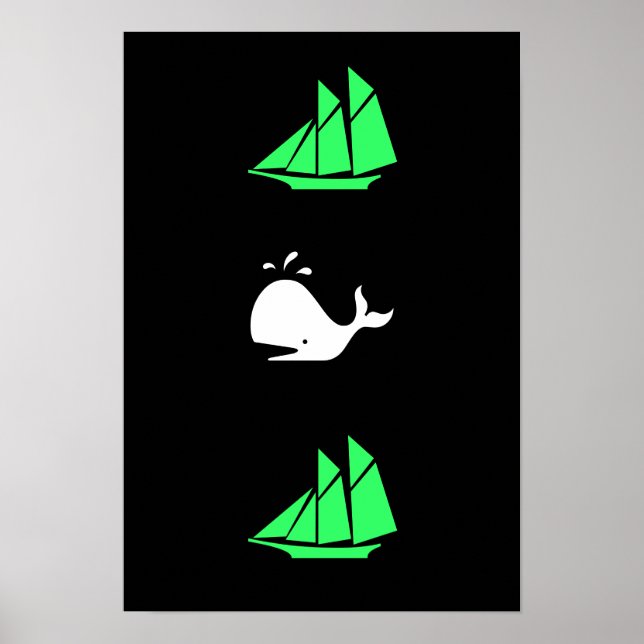 Ocean Glow_green clipper Weißwal Multi-Icon Poster (Vorne)