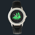 Ocean Glow_Green-on-Black Clipper Ship Armbanduhr<br><div class="desc">Zeig ihnen,  wer der große Skipper ist mit unserer Ocean Glow,  maritimen Icons,  Green-on-Black Clipper Schiff Handrist Armbanduhr. Wenn Sie kreativ sind,  können Sie die Größe,  Position,  Farbe und sogar die Anzahl der Clipper-Schiffe ändern,  zusammen mit der Hintergrundfarbe. Klicken Sie einfach auf "Anpassen" und gehen Sie los!</div>