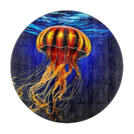 Ocean Glow Jelly Design Schneidebrett