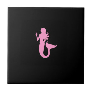 Ocean Glow_Pink-on-Black Mermaid Fliese