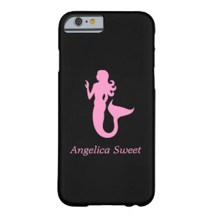 Ocean Glow_Pink-on-Black Mermaid_personalisiert Barely There iPhone 6 Hülle