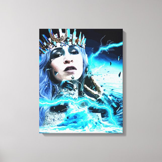 Ocean Goddess Fantasy Abstrakte Kunst Leinwanddruck (Vorderseite)