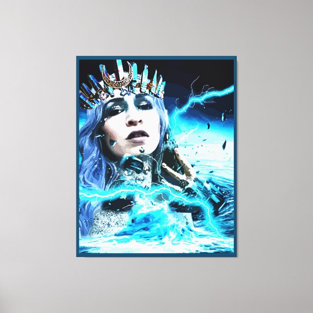 Ocean Goddess Fantasy Abstrakte Kunst Leinwanddruck (Vorderseite)