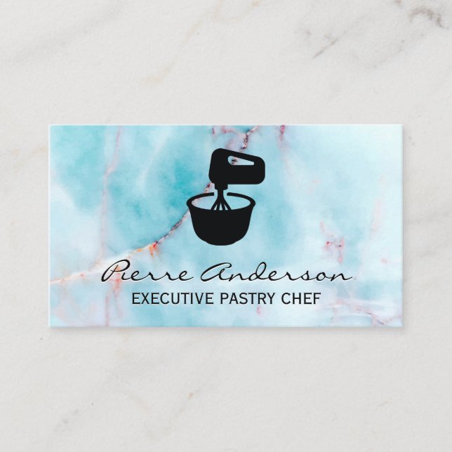 Ocean Granite Marmor Mixing Bowl Hintergrund Treuekarte (Vorderseite)