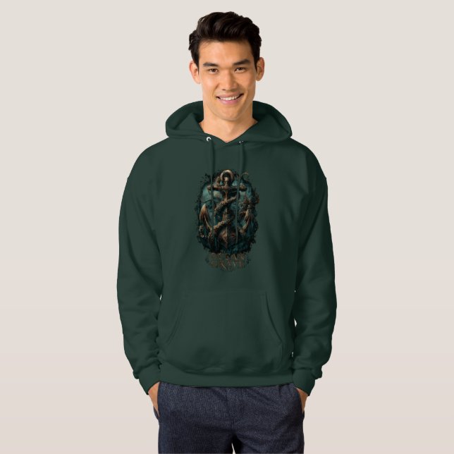 Ocean Grave Kraken Anchor Dark Fantasy  Hoodie (Vorne ganz)