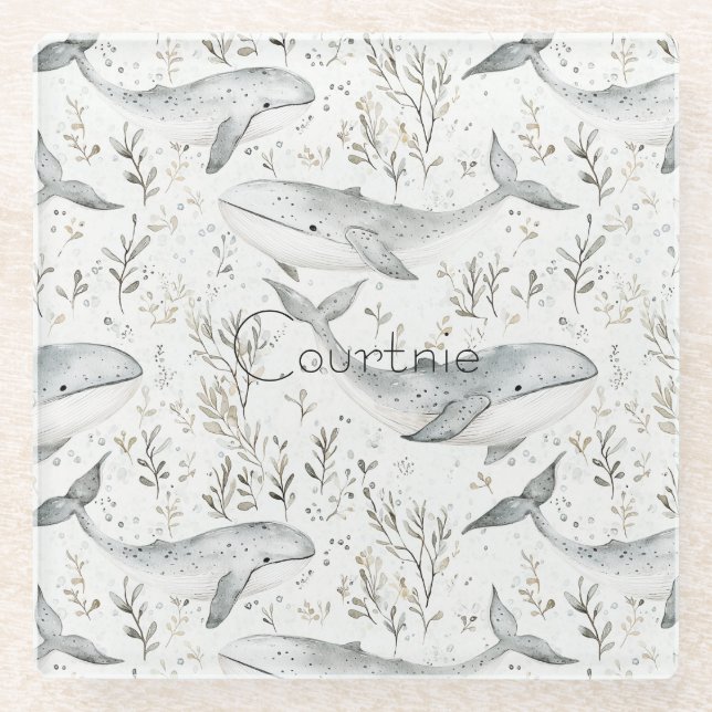 Ocean Gray Whales Glasuntersetzer (Vorderseite)