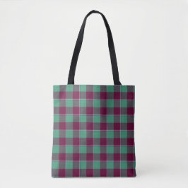 Ocean Green and Mulberry Wood Plaid Burgundy