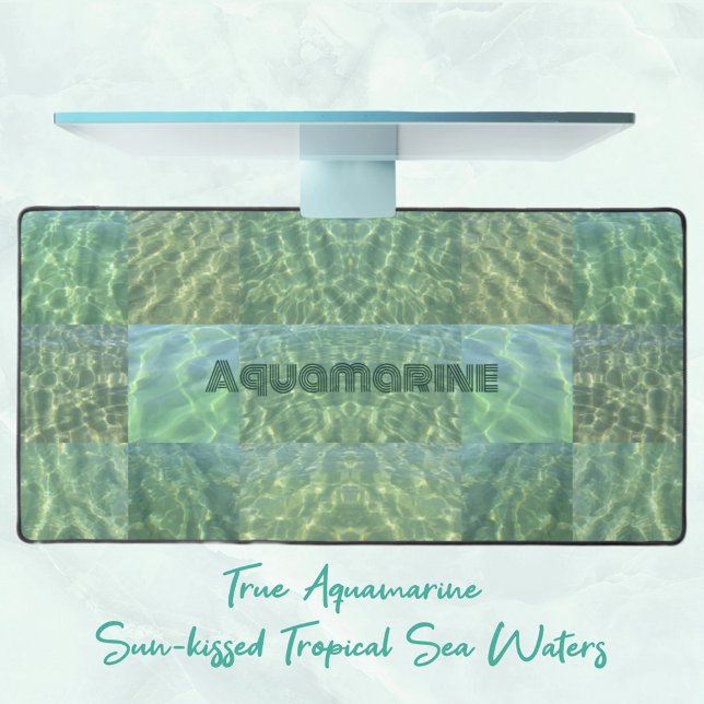 Ocean Green Blue Aquamarine Boho Chic Patchwork Schreibtischunterlage (Von Creator hochgeladen)