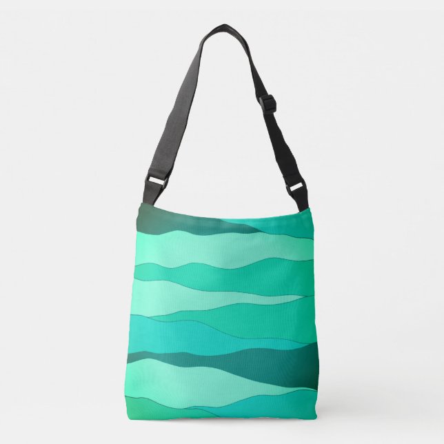 Ocean Green Crossbody Bag Tragetaschen Mit Langen Trägern (Vorderseite)