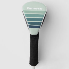 Ocean Green Nostalgic Across Striping with Name Golf Headcover