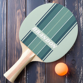 Ocean Green Nostalgic Board Streifen mit Namen Tischtennis Schläger
